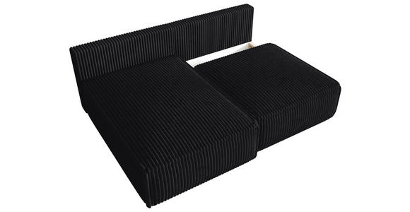 ECKSOFA Anthrazit Cord Zierkissen, Rückenkissen, Schlaffunktion, Rücken echt  - Anthrazit/Schwarz, MODERN, Kunststoff/Textil (153/200cm) - Xora