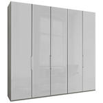 FALTTÜRENSCHRANK  in Grau, Weiß  - Chromfarben/Weiß, KONVENTIONELL, Glas/Holzwerkstoff (250/216/58cm) - Dieter Knoll