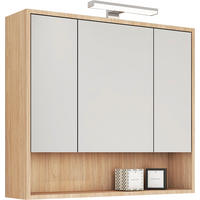ELEMENT Z OGLEDALOM - barve hrasta, Moderno, leseni material (100/74/22cm) - Ti'me