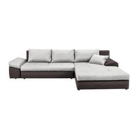 ECKSOFA in Webstoff Braun, Beige  313/215 cm  - Beige/Creme, Design, Kunststoff/Textil (313/215cm) - Carryhome