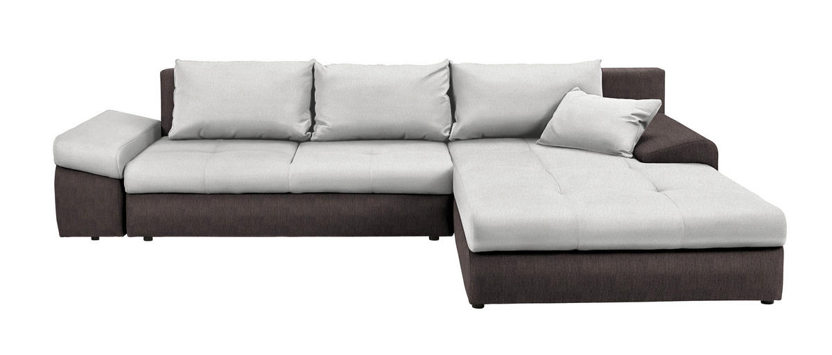 ECKSOFA Braun, Beige Webstoff von CARRYHOME