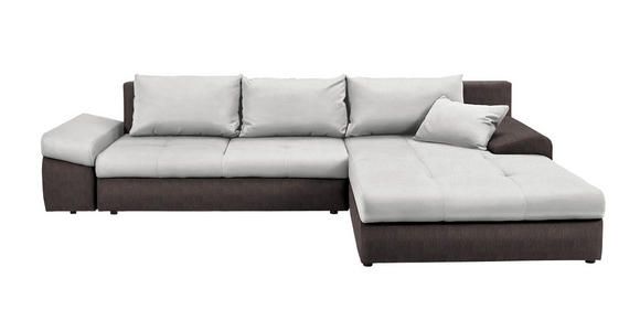 ECKSOFA in Webstoff Braun, Beige  - Beige/Creme, Design, Kunststoff/Textil (313/215cm) - Carryhome