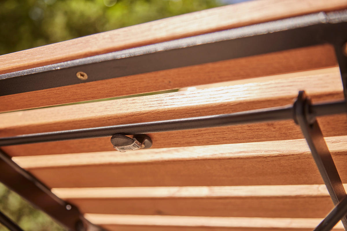 GARTENKLAPPSTUHL Robinie Stahl Schwarz, Robinienfarben  - Robinienfarben/Schwarz, KONVENTIONELL, Holz/Metall (60/87/57cm) - Siena Garden