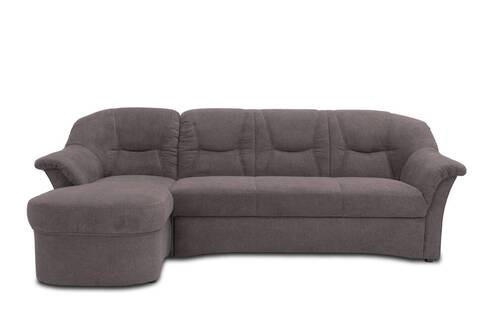 ECKSOFA Greige Mikrofaser - Greige/Schwarz, KONVENTIONELL, Kunststoff/Textil (146/232cm) - MID.YOU