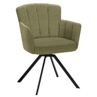 ARMLEHNSTUHL Stahl Webstoff  - Anthrazit/Hellgrün, Design, Textil/Metall (58/83/62cm) - Venjakob