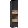 VITRINE  in massiv Eiche Grau, Eichefarben - Eichefarben/Anthrazit, Design, Glas/Holz (51/198,2/41,6cm) - Novel