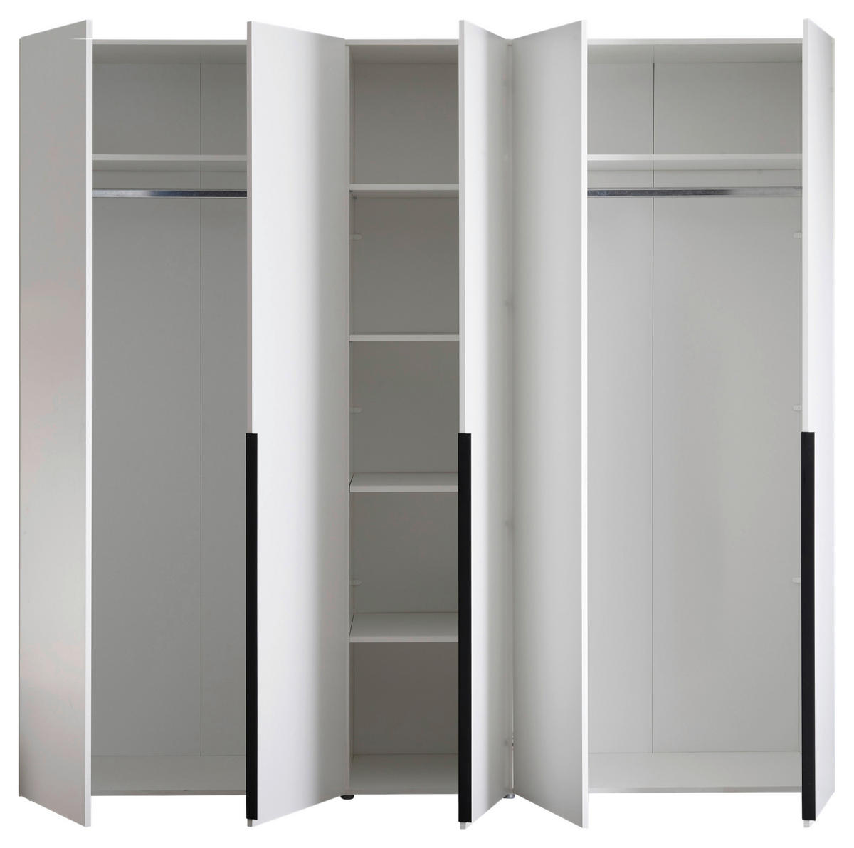 ORMAR S KLASIČNIM VRATIMA bijela   - bijela/crna, Moderno, drvni materijal/plastika (225/210/51,6cm) - Hom`in