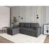 ECKSOFA TERMOLI Grau Jacquard  inkl. Rückenkissen, Bettkasten  - Schwarz/Grau, Design, Kunststoff/Textil (231/155cm) - MID.YOU