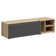REGALELEMENT Graphitfarben, Eichefarben  135/33/40 cm  - Eichefarben/Graphitfarben, MODERN, Holzwerkstoff (135/33/40cm) - Carryhome