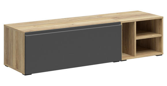 REGALELEMENT Graphitfarben, Eichefarben  135/33/40 cm  - Eichefarben/Graphitfarben, MODERN, Holzwerkstoff (135/33/40cm) - Carryhome