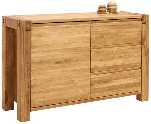 SIDEBOARD Wildeiche massiv Eichefarben Einlegeboden 