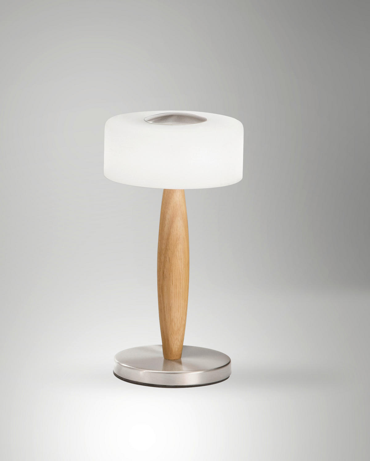 LED-TISCHLEUCHTE 15/29 cm   - Eichefarben/Weiß, Natur, Glas/Holz (15/29cm) - Fabas Luce