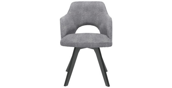 ARMLEHNSTUHL in Webstoff - Schwarz/Grau, Design, Holz/Textil (53/81/60cm) - Venda
