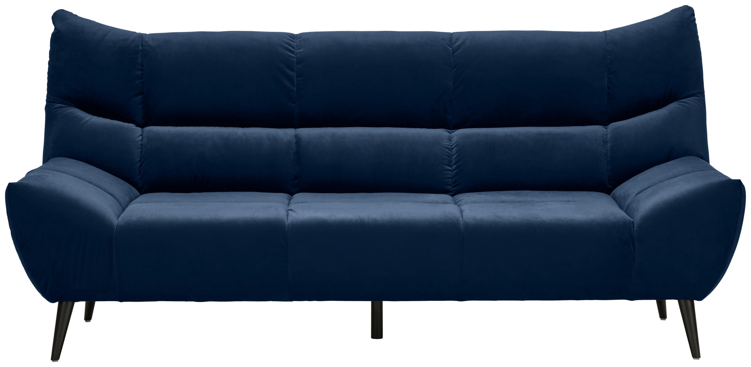 3-SITZER-SOFA in Mikrofaser Dunkelblau  - Schwarz/Dunkelblau, Design, Textil/Metall (222/106/99cm) - Xora