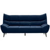 3-SITZER-SOFA Mikrofaser Dunkelblau  - Schwarz/Dunkelblau, Design, Textil/Metall (222/106/99cm) - Xora