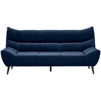 3-SITZER-SOFA in Mikrofaser Dunkelblau  - Schwarz/Dunkelblau, Design, Textil/Metall (222/106/99cm) - Xora