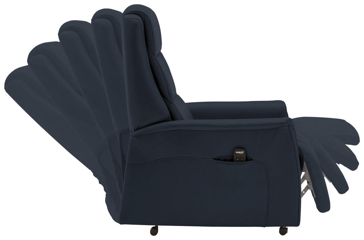 FERNSEHSESSEL in Dunkelblau  - Schwarz/Dunkelblau, Konventionell, Leder/Kunststoff (70/107/88cm) - Livetastic