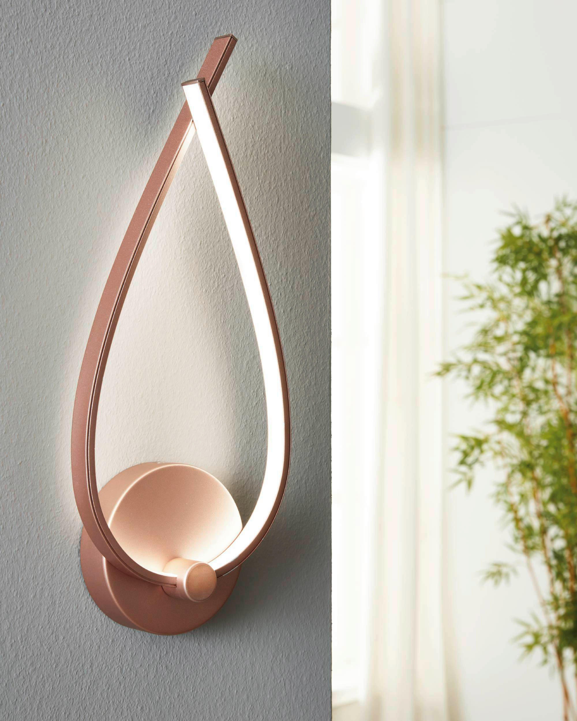 NÁSTĚNNÉ SVÍTIDLO, 17/42,5 cm  - bílá/barva růžového zlata, Design, kov/plast (17/42,5cm) - Eglo