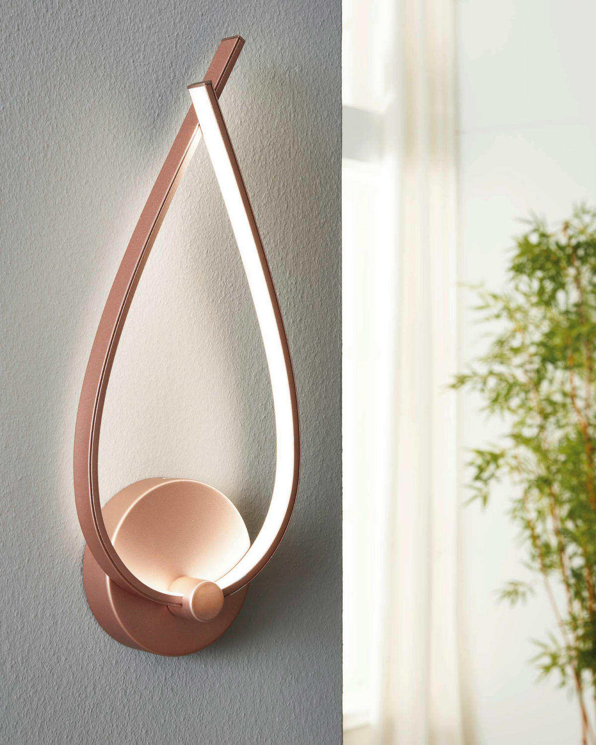 NÁSTĚNNÉ SVÍTIDLO, 17/42,5 cm  - bílá/barva růžového zlata, Design, kov/plast (17/42,5cm) - Eglo