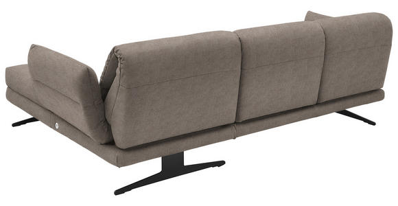 ECKSOFA  in Flachgewebe Taupe  279-327/176-217 cm  - Taupe/Schwarz, Design, Textil/Metall (279-327/176-217cm) - Dieter Knoll
