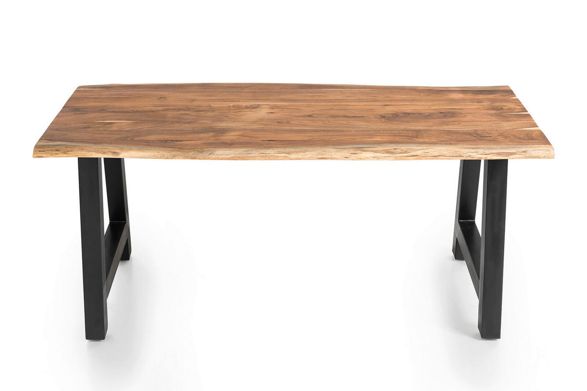 ESSTISCH in Holz 140/80/76,5 cm  - Schwarz/Naturfarben, MODERN, Holz/Metall (140/80/76,5cm) - Livetastic