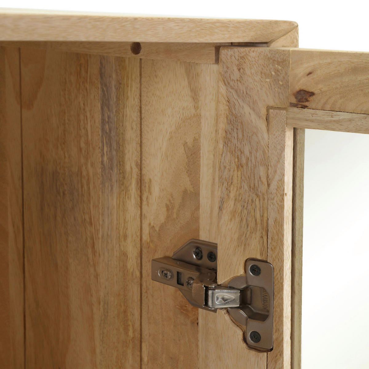 VITRINE Kata in massiv Mangoholz Naturfarben, Weiß  - Naturfarben/Weiß, Design, Glas/Holz (100/180/41cm) - Landscape