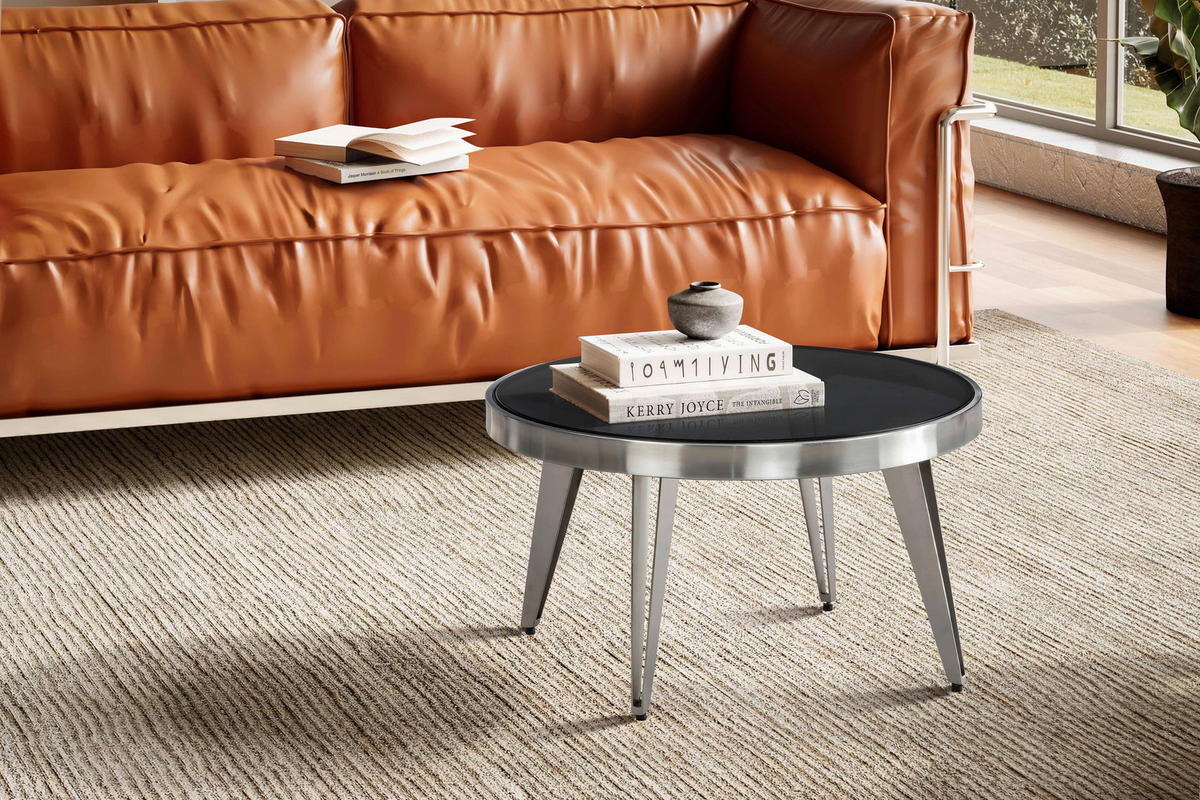 COUCHTISCH in Glas 60/60/33 cm  - Silberfarben, Design, Glas/Metall (60/60/33cm) - MID.YOU