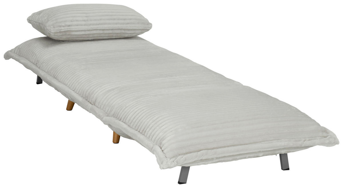 SCHLAFSESSEL Cord Weiß    - Walnussfarben/Weiß, MODERN, Holz/Textil (76/85/83cm) - Livetastic