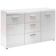 SIDEBOARD Adana 144/86/40 cm 3 Schublade(n)  - Silberfarben/Weiß, Design, Holzwerkstoff/Kunststoff (144/86/40cm) - Carryhome