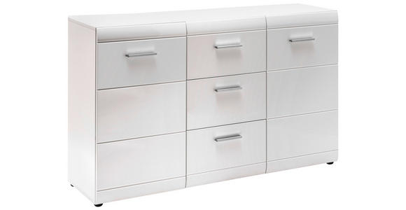 SIDEBOARD Adana 144/86/40 cm 3 Schublade(n)  - Silberfarben/Weiß, Design, Holzwerkstoff/Kunststoff (144/86/40cm) - Carryhome