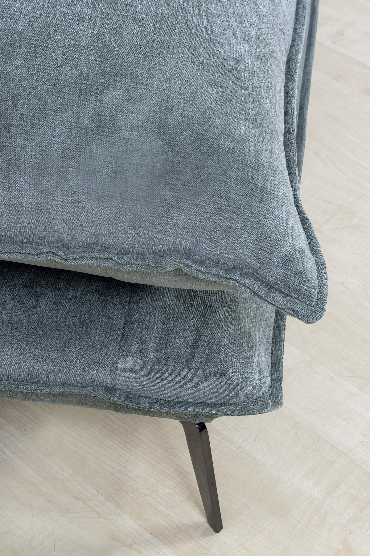 ECKSOFA Anthrazit Webstoff  - Anthrazit/Schwarz, Design, Textil/Metall (165/338cm) - Livetastic
