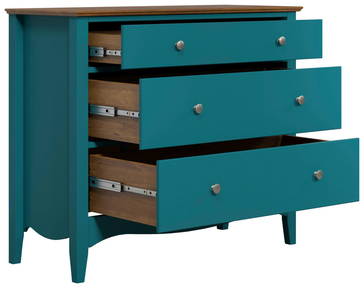 KOMMODE  in 100/86/42 cm  - Blau/Dunkelbraun, LIFESTYLE, Holz/Holzwerkstoff (100/86/42cm)