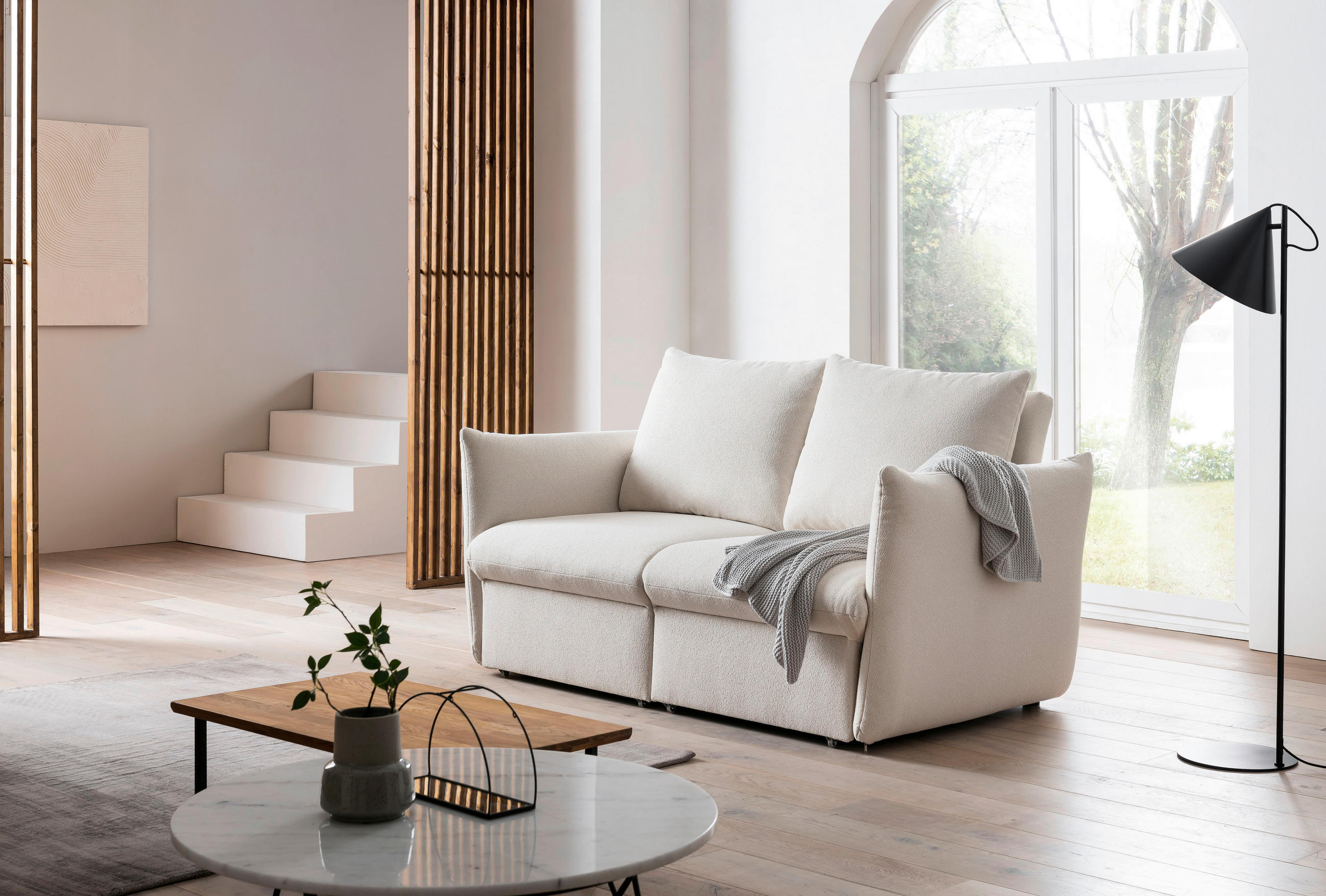 2-SITZER-SOFA in Mikrofaser Creme  - Creme, Design, Textil (180/100/97cm) - LOOKS by W.Joop
