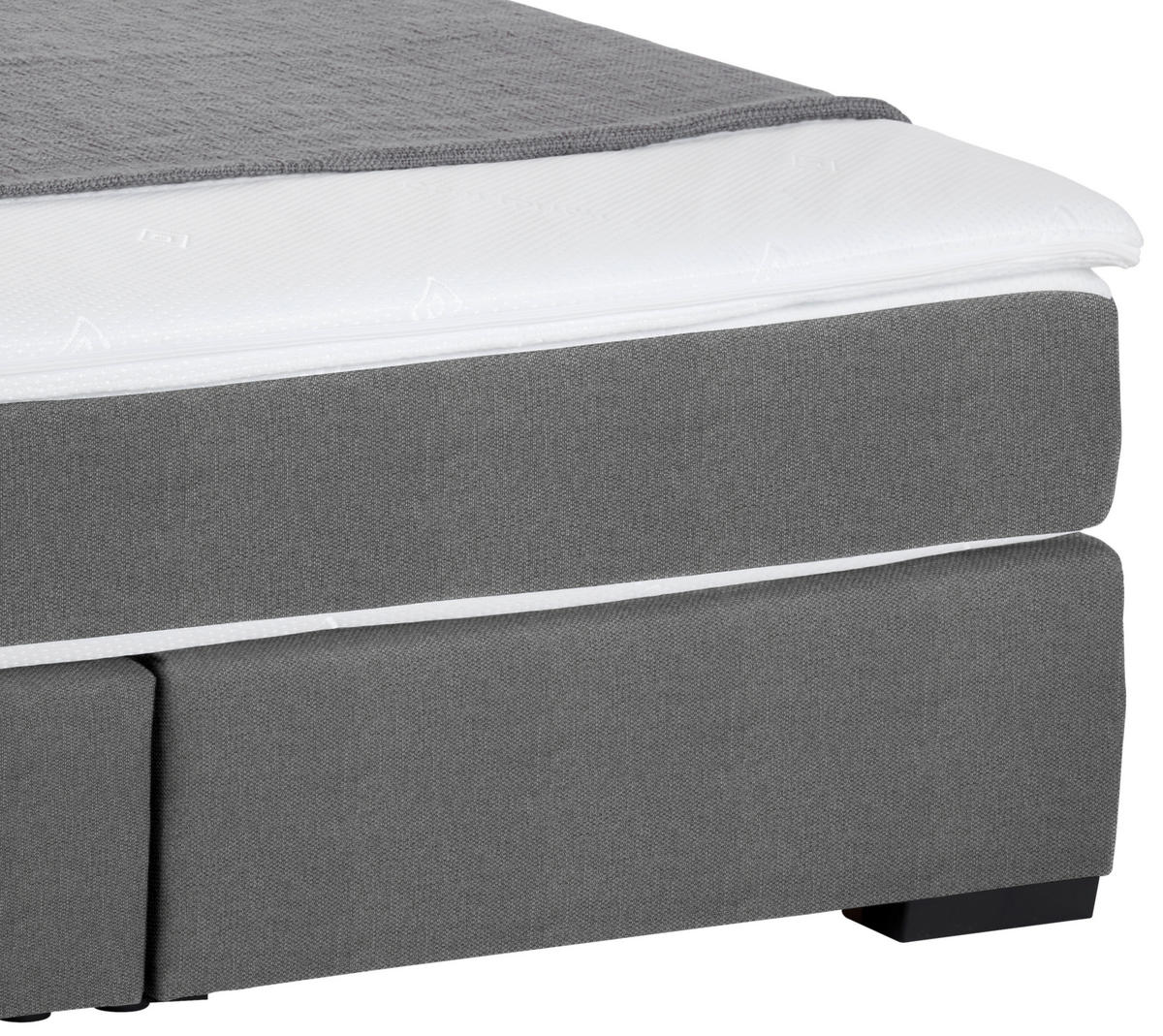 BOXSPRING KREVET 180/200 cm     siva  - siva/crna, Osnovno, tekstil/drvo (180/200cm) - Carryhome