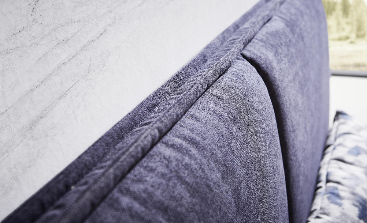 BOXSPRINGBETT 180/200 cm  in Anthrazit  - Anthrazit/Silberfarben, Konventionell, Textil/Metall (180/200cm) - Ambiente