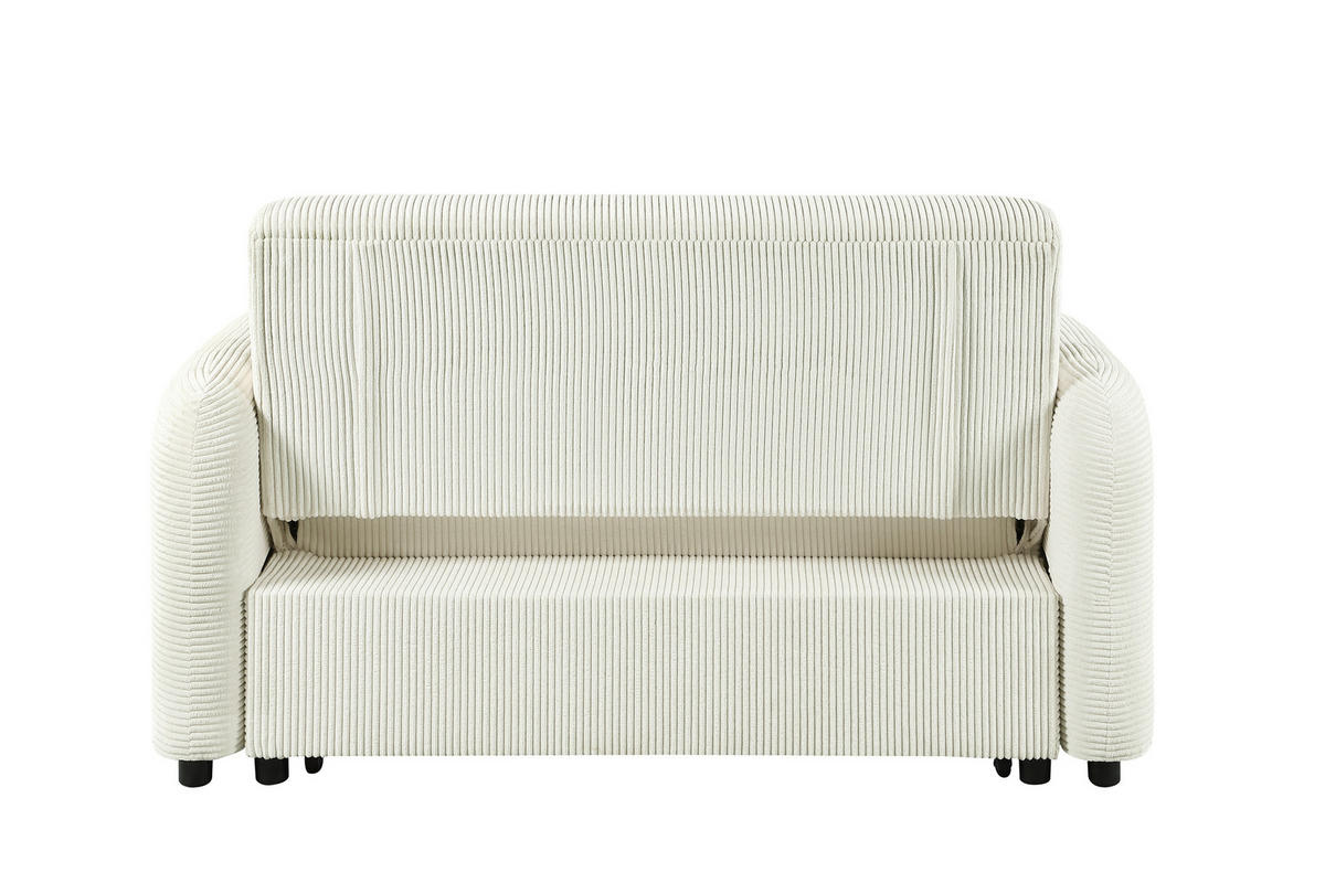 SCHLAFSOFA Cord Creme  - Creme/Schwarz, Design, Kunststoff/Textil (150/86/90cm) - MID.YOU
