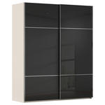 SCHWEBETÜRENSCHRANK  in Schwarz, Champagner  - Chromfarben/Champagner, KONVENTIONELL, Glas/Holzwerkstoff (162/223/68cm) - Novel