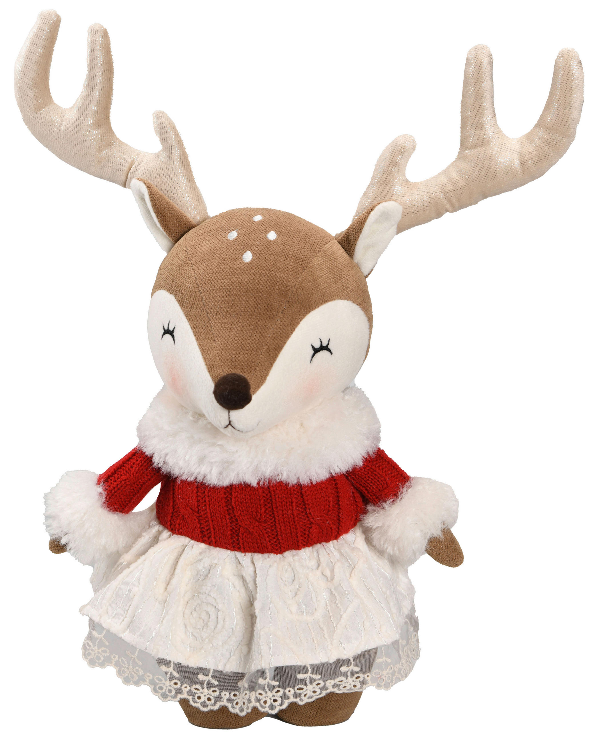 UKRASNI IRVAS - bela/braon, Lajfstajl, tekstil (23/49/16cm) - X-Mas