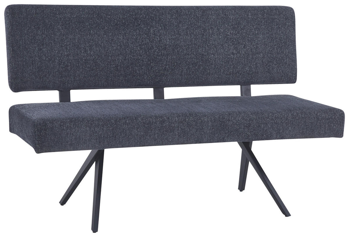 SITZBANK in Metall, Textil Dunkelgrau  - Dunkelgrau/Schwarz, KONVENTIONELL, Textil/Metall (140/90/62cm) - MID.YOU