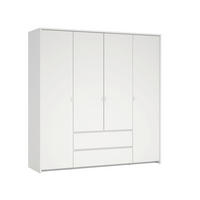 Dulap Cu Uși Rotative, 197/202/58 cm, alb - alb, Konventionell, metal/material pe bază de lemn (197/202/58cm) - Boxxx