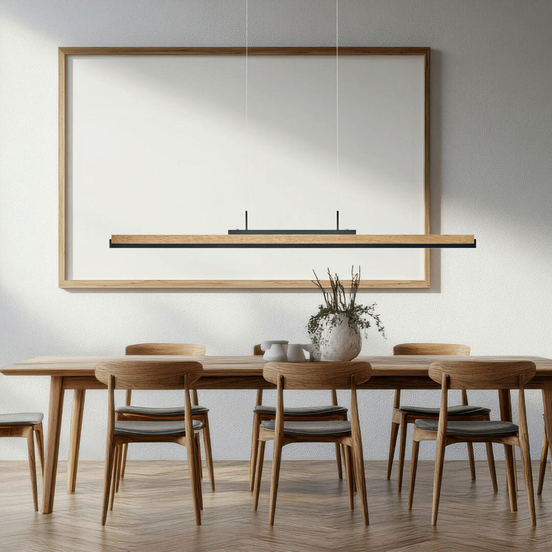 LED-HÄNGELEUCHTE Arian  120 cm  - Schwarz, MODERN, Metall (120cm) - Herzblut