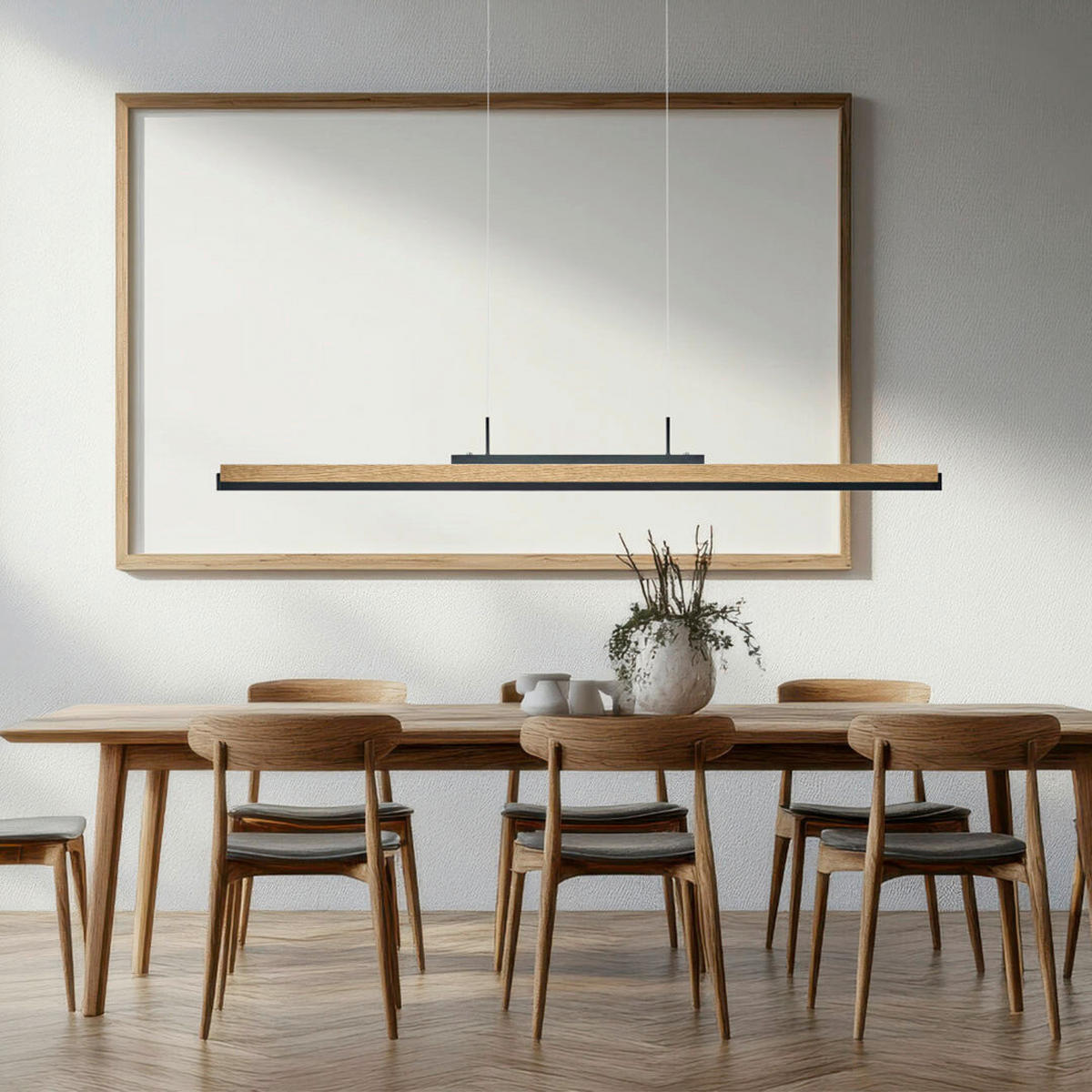 LED-HÄNGELEUCHTE Arian  120 cm  - Schwarz, MODERN, Metall (120cm) - Herzblut