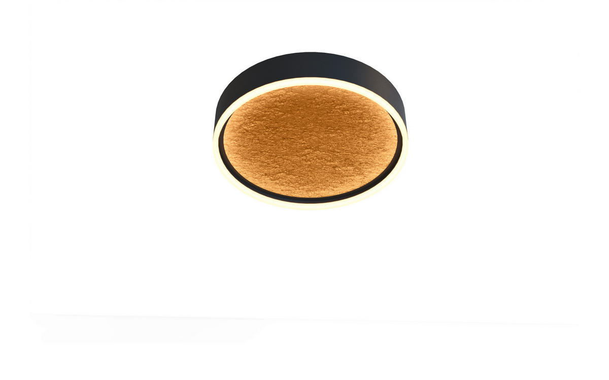 STROPNÍ LED SVÍTIDLO, 40/7 cm  - černá/barvy zlata, Design, kov/plast (40/7cm)