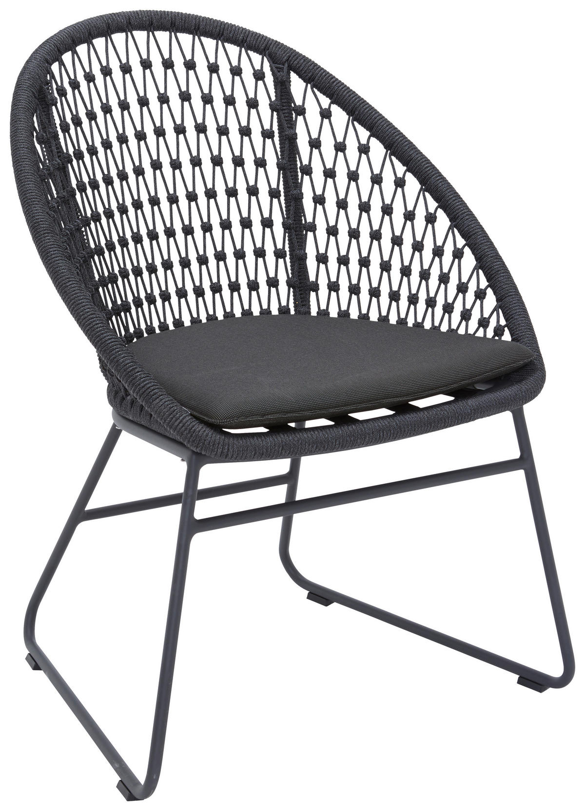 GARTENSESSEL Aluminium Anthrazit, Grau  - Anthrazit/Grau, Design, Textil/Metall (62/87,5/64cm)