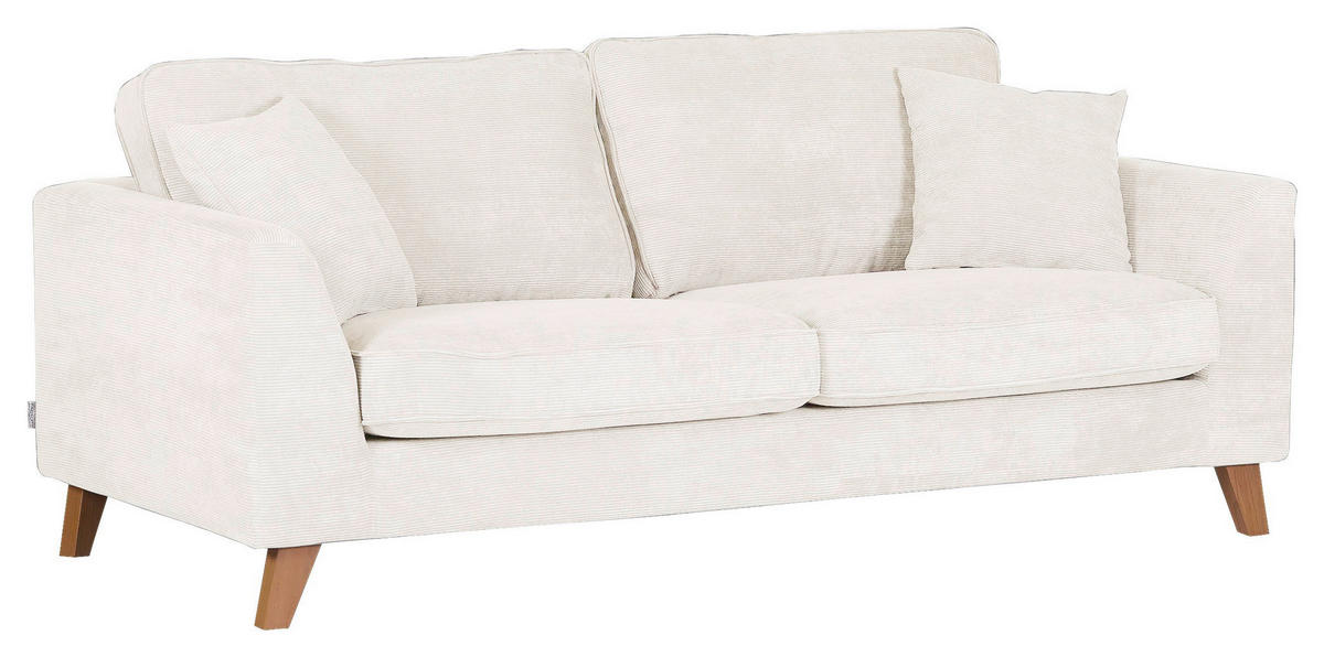 3-SITZER-SOFA in Cord Naturfarben  - Buchefarben/Naturfarben, Design, Holz/Textil (200/63/90cm) - MID.YOU