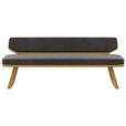 SITZBANK 190/80/52 cm Flachgewebe Schwarz, Eichefarben Eiche massiv  - Eichefarben/Schwarz, Basics, Holz/Textil (190/80/52cm) - Carryhome