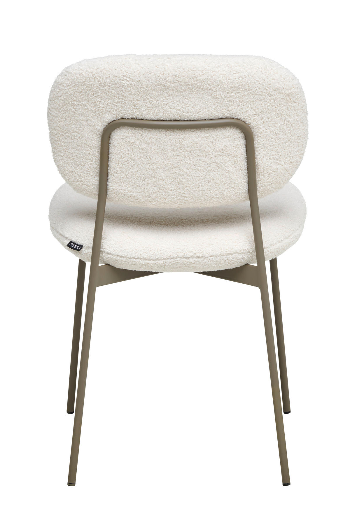 STOL järn teddy tyg  - taupe/cremefärgad, Modern, metall/trä (49,5/82/56,5cm) - Lomoco