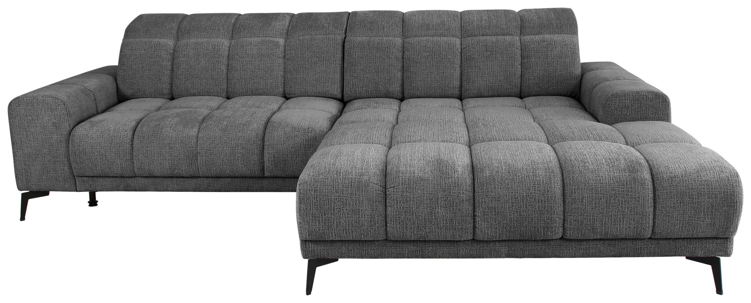 ECKSOFA inkl.Funktionen Anthrazit Chenille  - Anthrazit/Schwarz, MODERN, Textil/Metall (300/195cm) - Xora