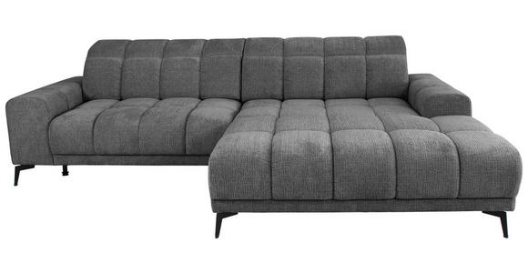 ECKSOFA inkl.Funktionen Anthrazit Chenille  - Anthrazit/Schwarz, MODERN, Textil/Metall (300/195cm) - Xora