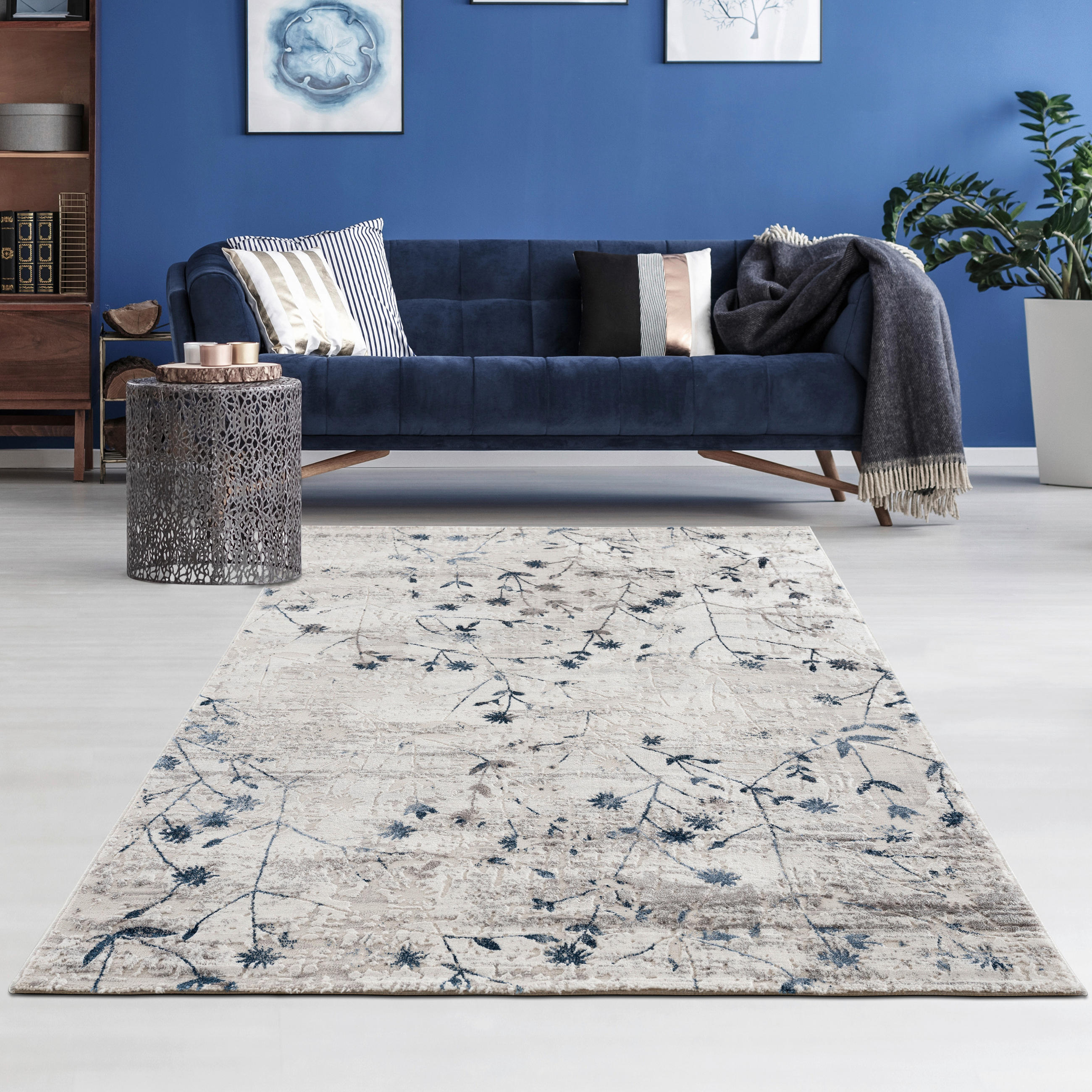 TKANÝ KOBEREC, 80/150 cm, modrá - modrá, Design, textil (80/150cm)